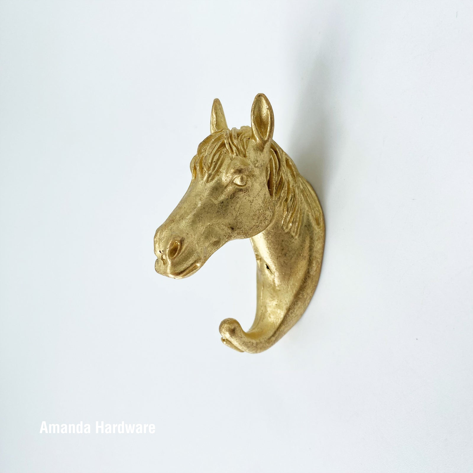Brass Horse Pull Knob - Wall Hook