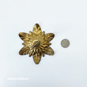 Curving Leaves Brass Hook - 4.25in