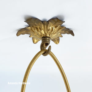 Curving Leaves Brass Hook - 4.25in