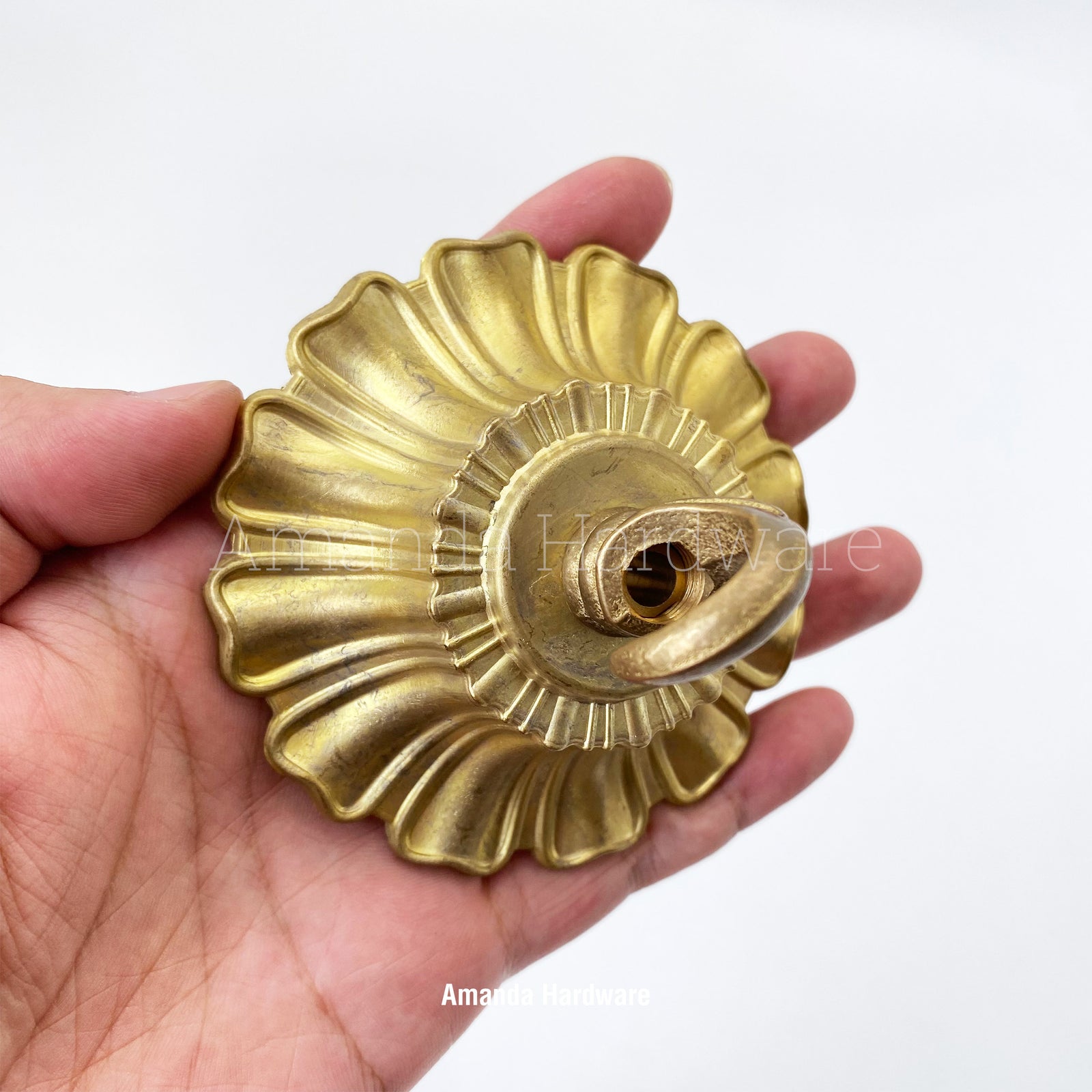 Brass Petal Cone Hook - 3.52in