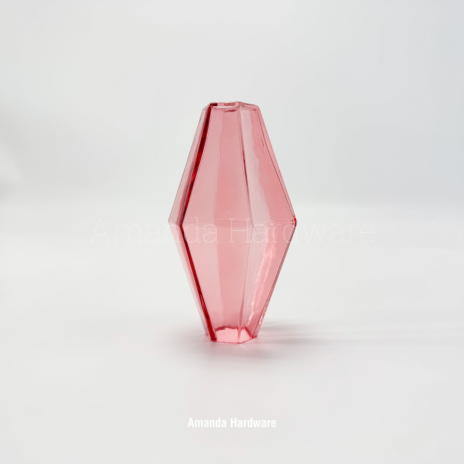 Pink Polyhedra Glass Droplet