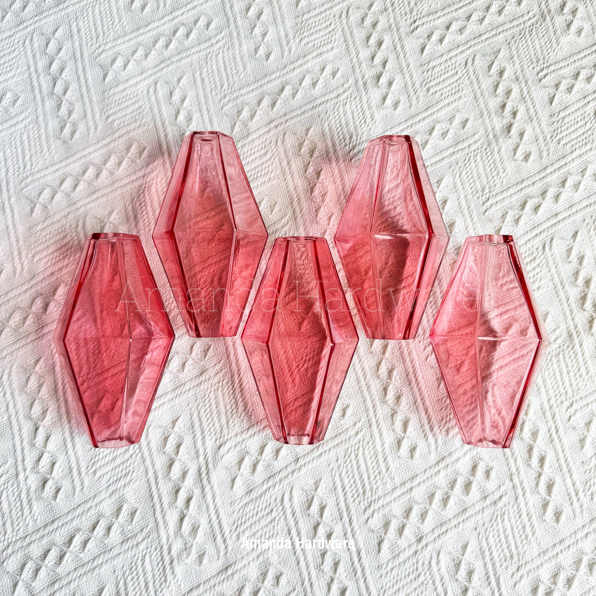 Pink Polyhedra Glass Droplet