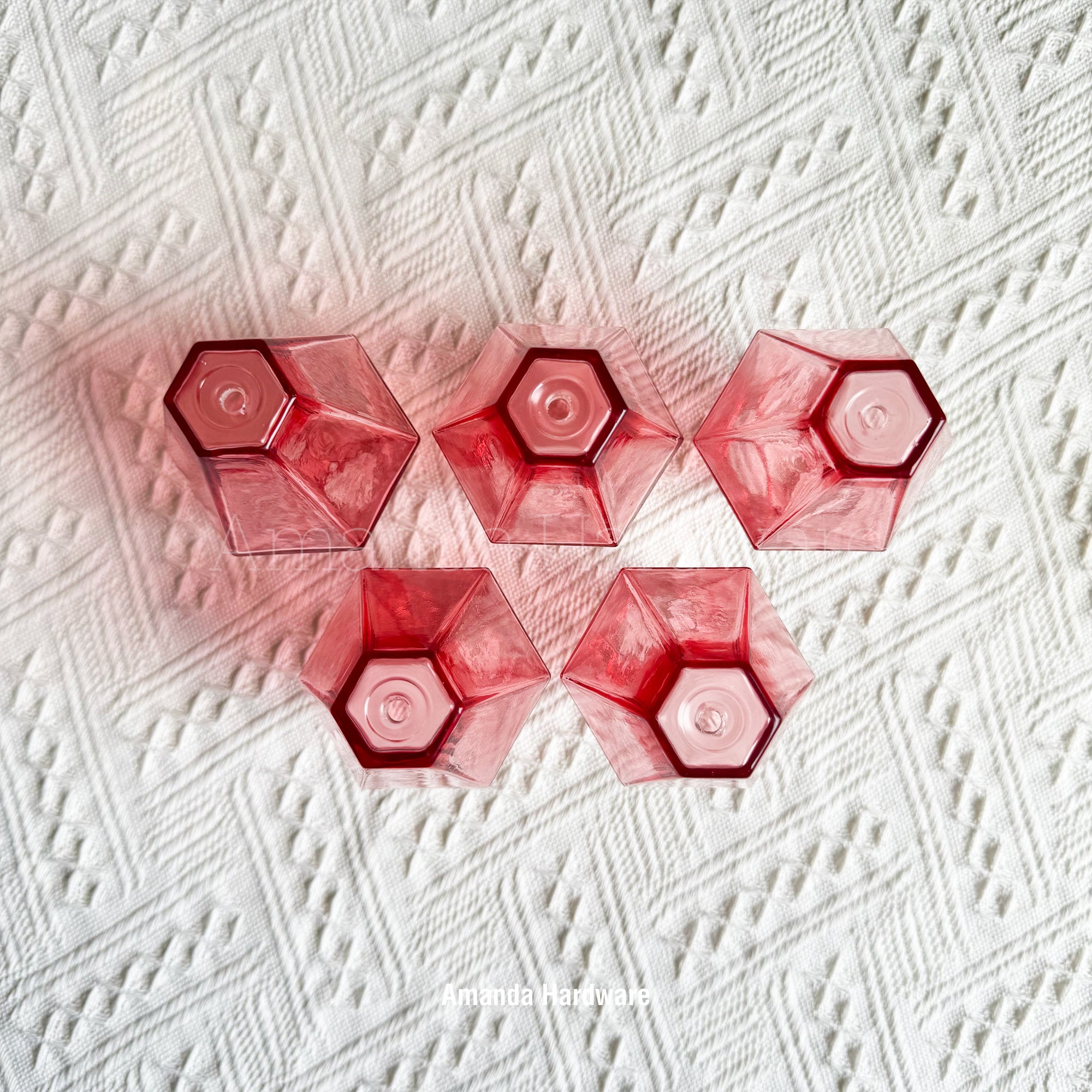 Pink Polyhedra Glass Droplet