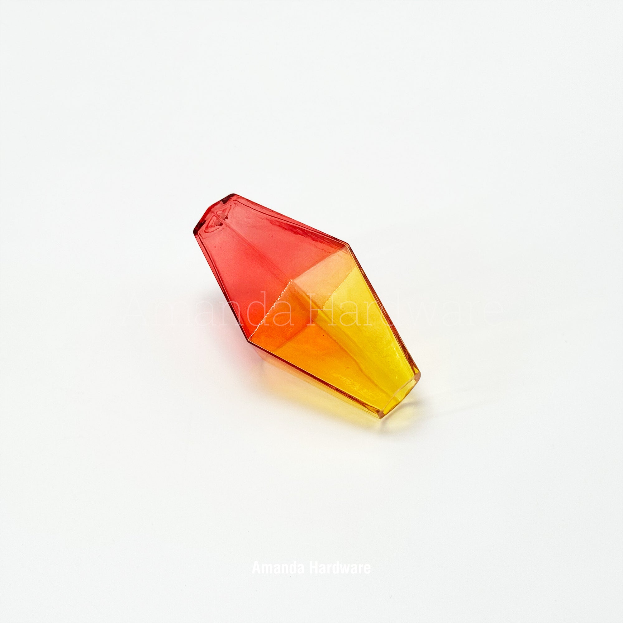 Pink & Yellow Polyhedra Glass Droplet