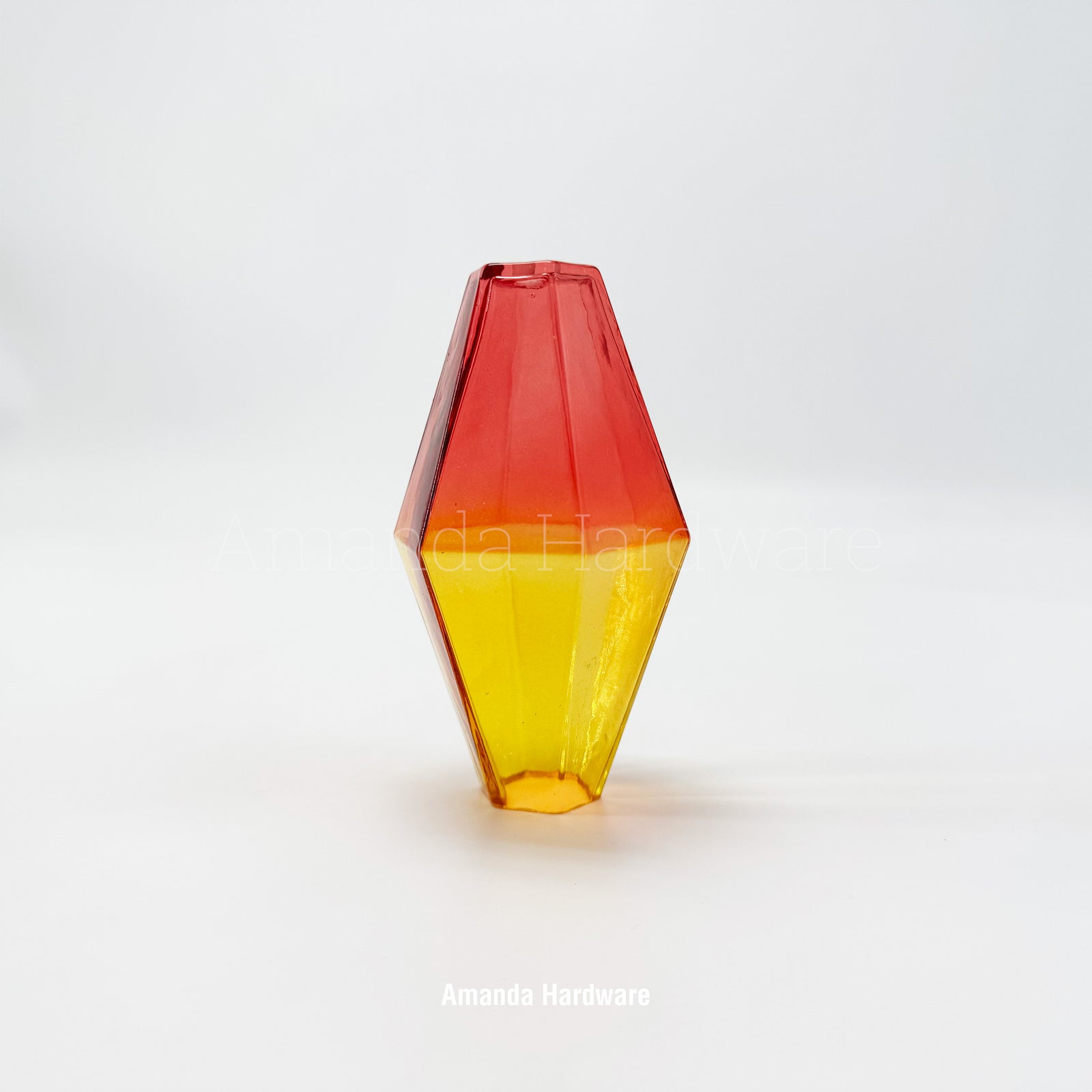 Pink & Yellow Polyhedra Glass Droplet