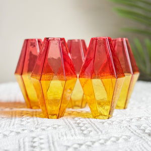 Pink & Yellow Polyhedra Glass Droplet