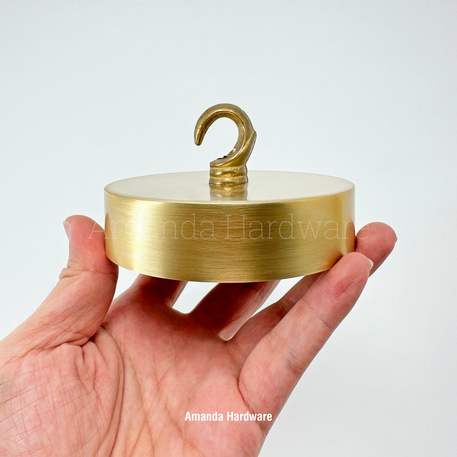 Brass Round Cap Canopy Hook - 4in