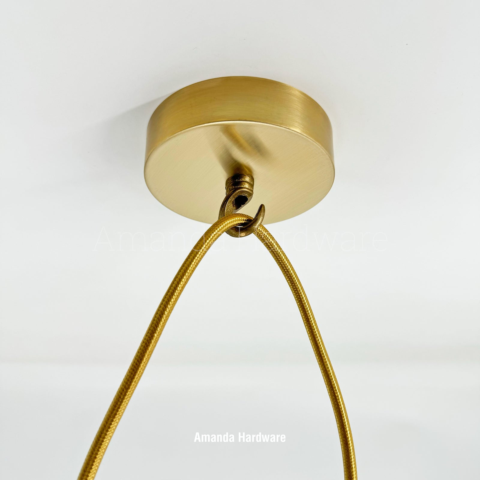 Brass Round Cap Canopy Hook - 4in