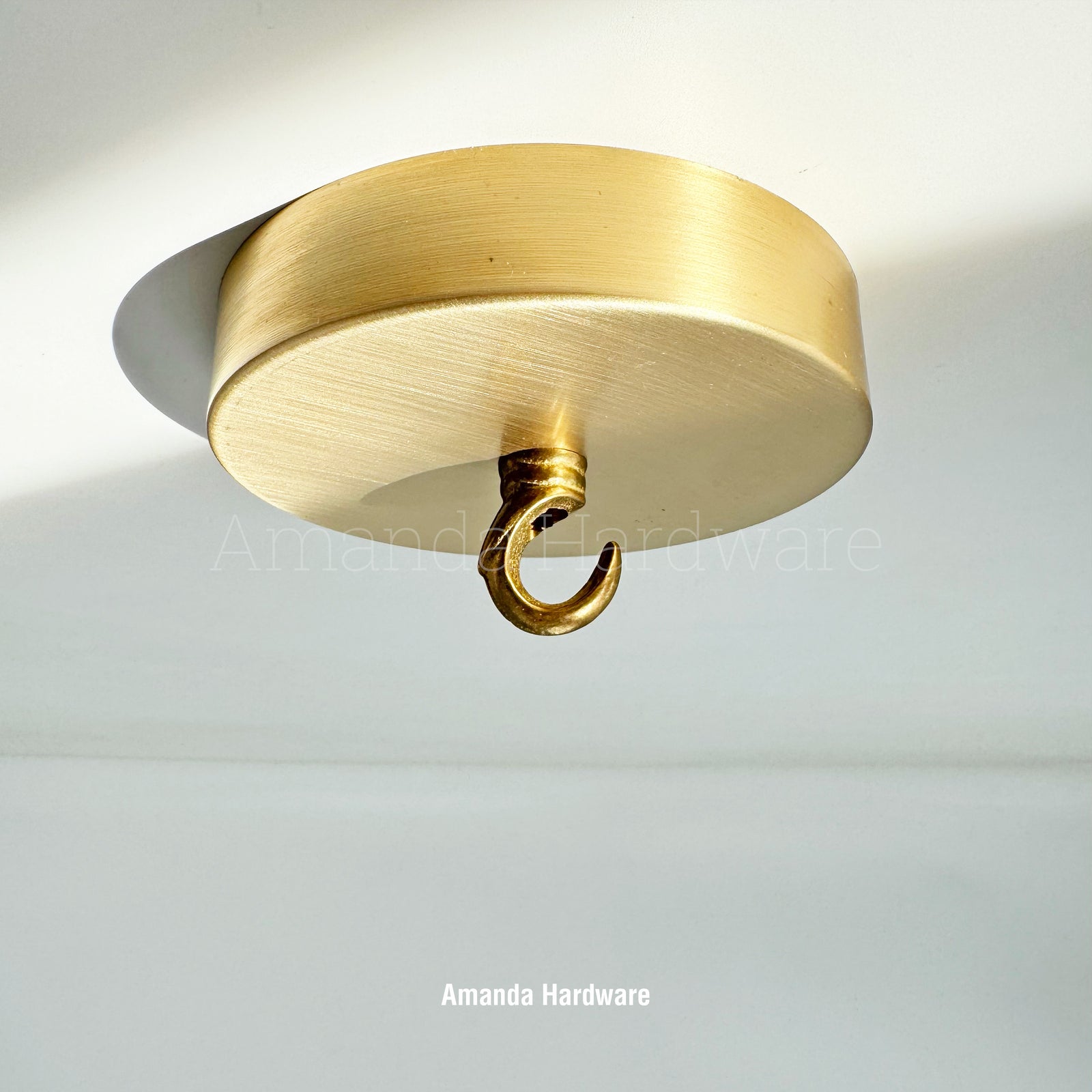 Brass Round Cap Canopy Hook - 4.72in