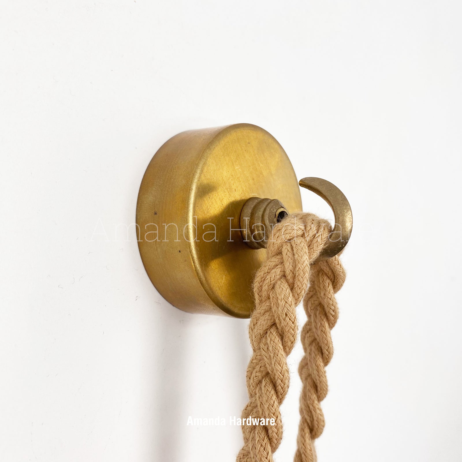 Brass Round Cap Canopy Hook - 2.36in