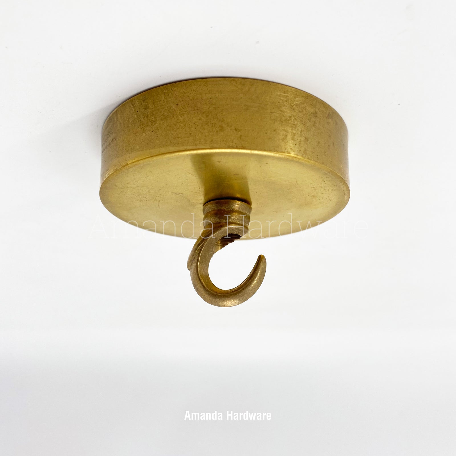 Brass Round Cap Canopy Hook - 3.15in