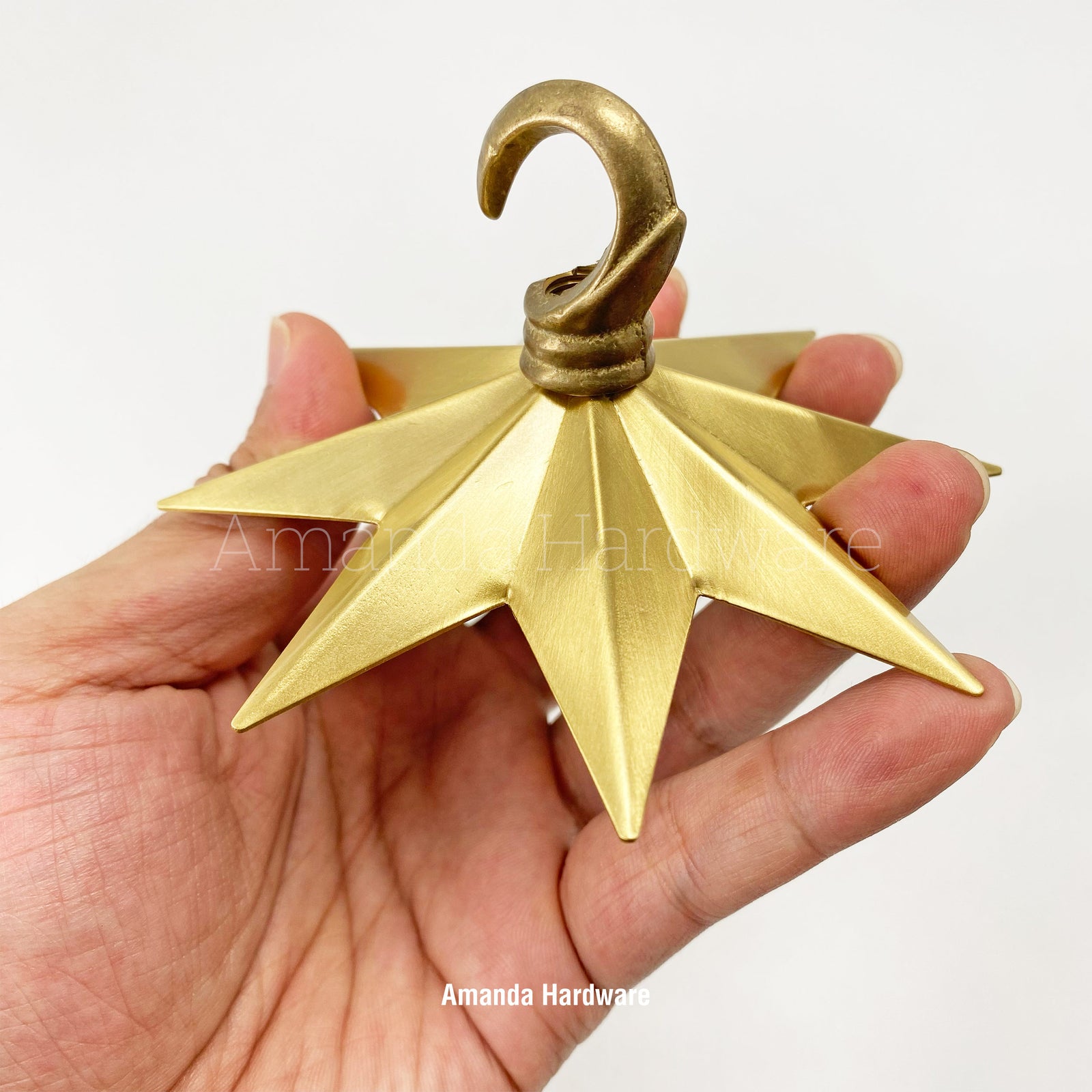 Brass Lacquered Star Hook - 4.25in