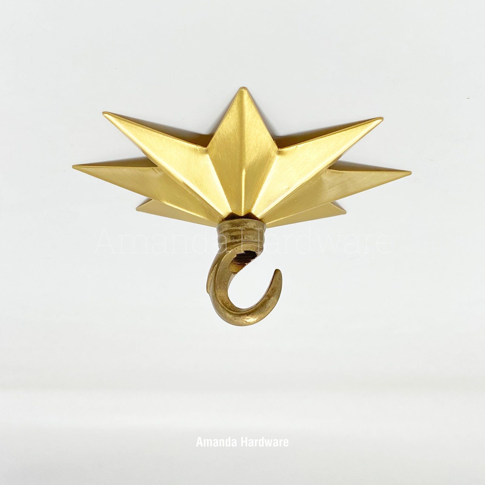 Brass Lacquered Star Hook - 4.25in