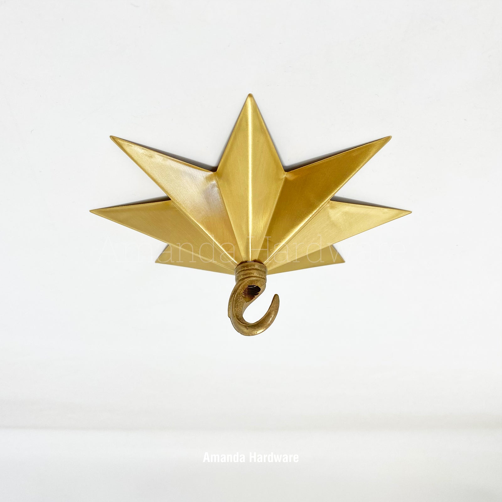 Brass Lacquered Star Hook - 6in