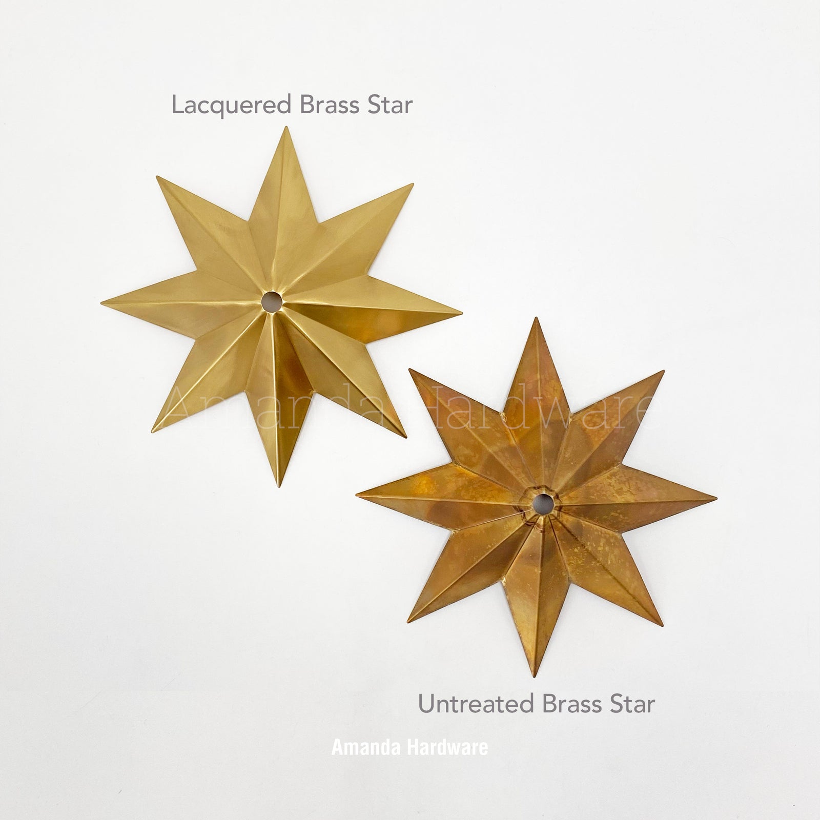 Brass Lacquered Star Hook - 7.7in
