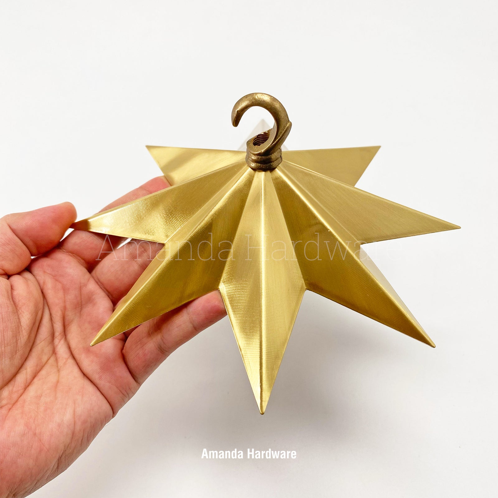 Brass Lacquered Star Hook - 7.7in