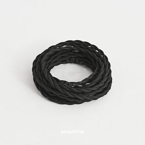 Black Twisted Fabric Cord