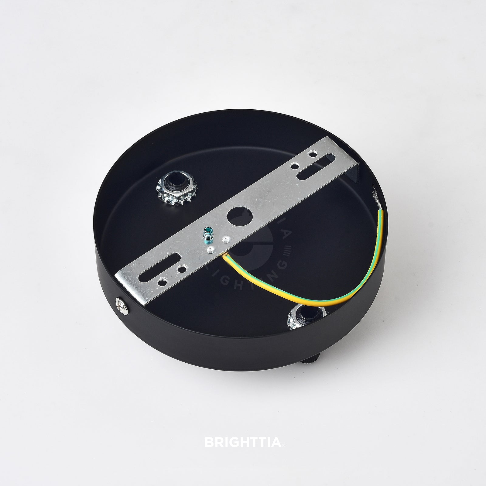 4.7in Canopy With Nylon Cord Grip Kit - 2-Ports - Black