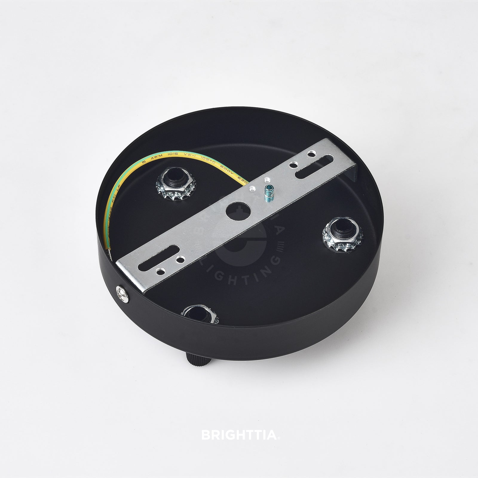 4.7in Canopy With Nylon Cord Grip Kit - 3-Ports - Black