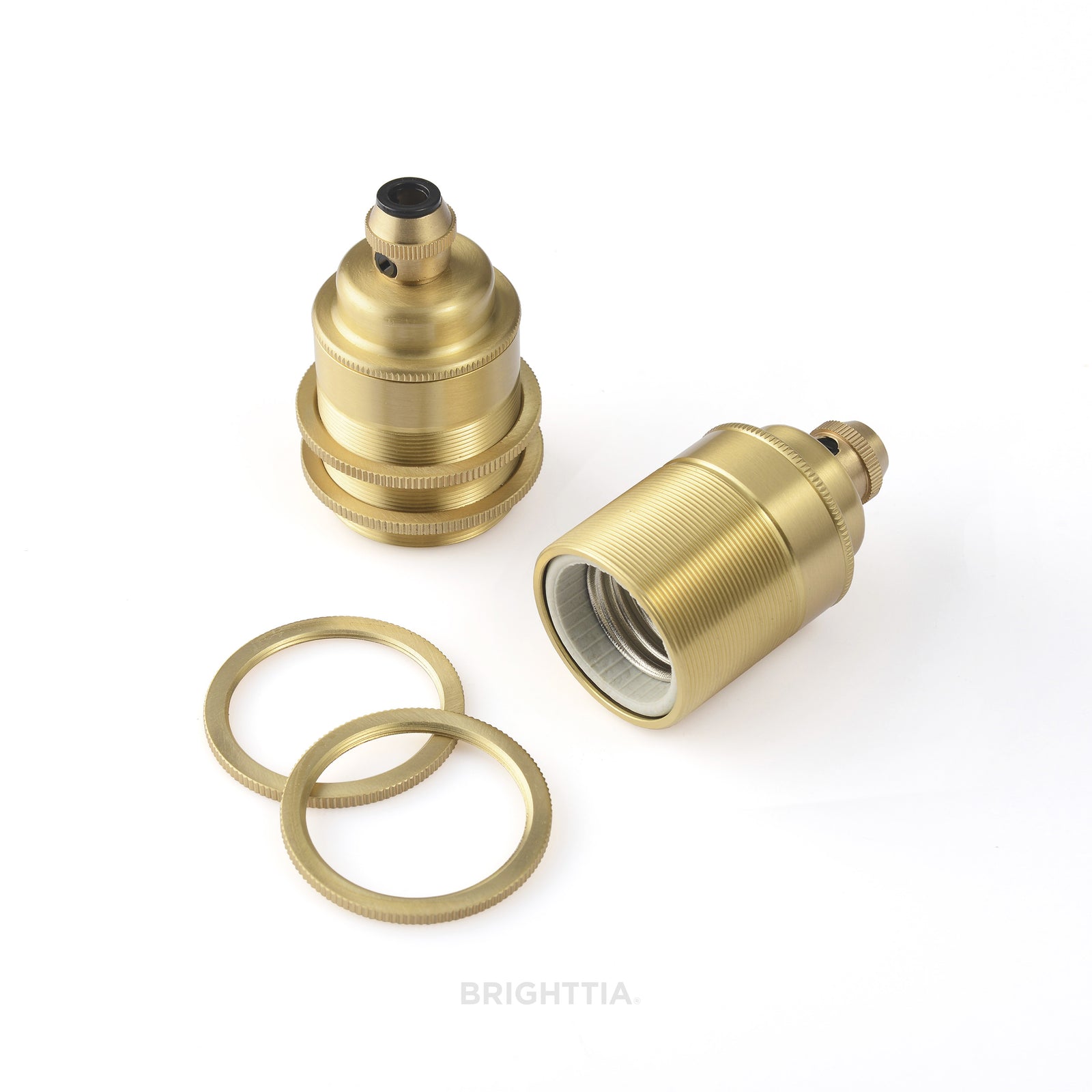 Shade-Ready Brass E26 Light Bulb Socket
