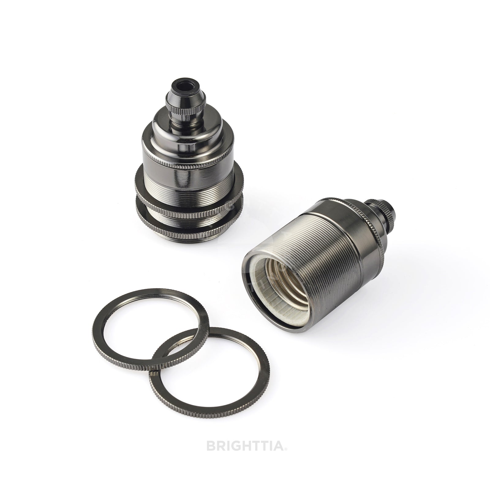 Shade-Ready Brass E26 Light Bulb Socket - Gunmetal Black