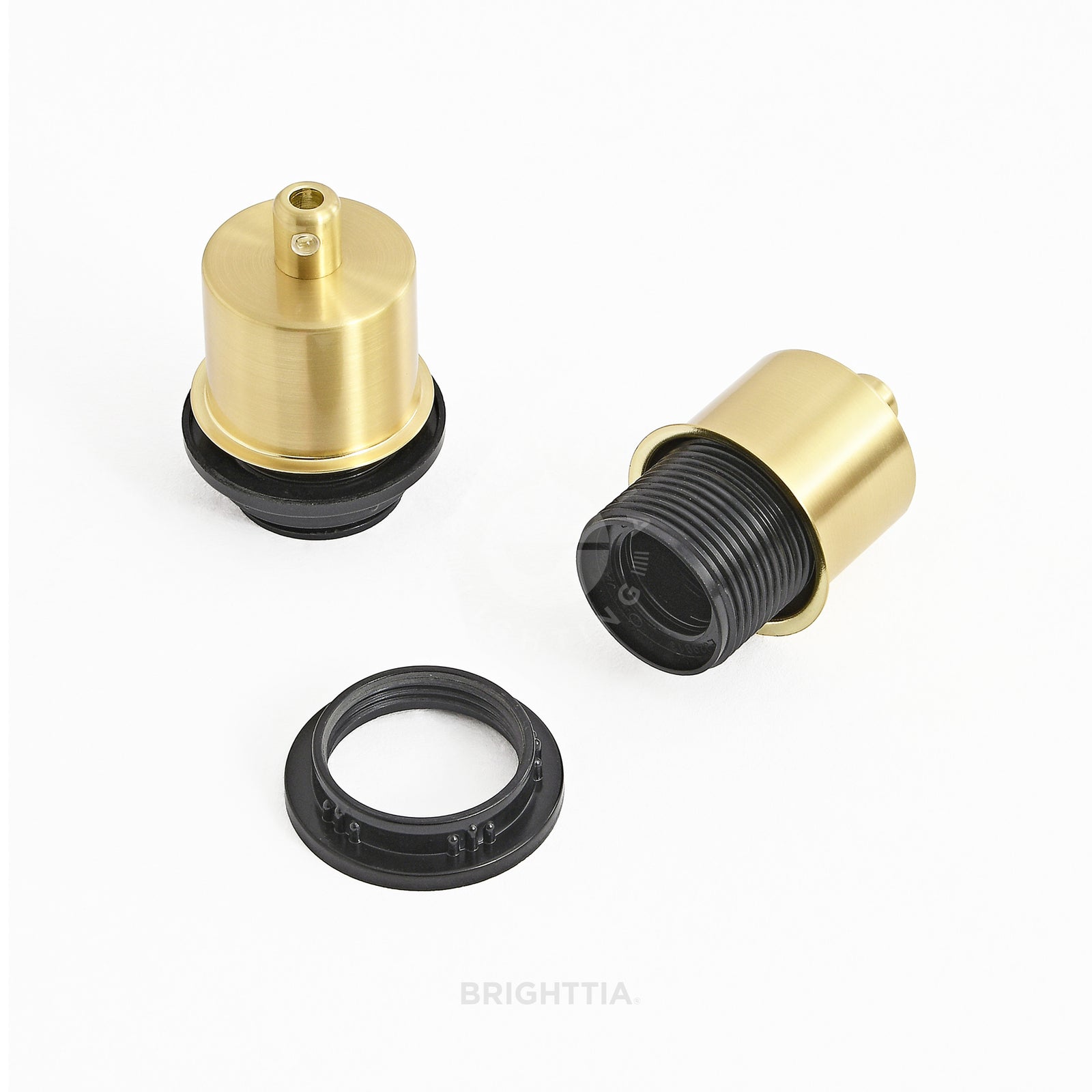 Shade-Ready Half Cap E26 Light Bulb Socket - Brushed Gold