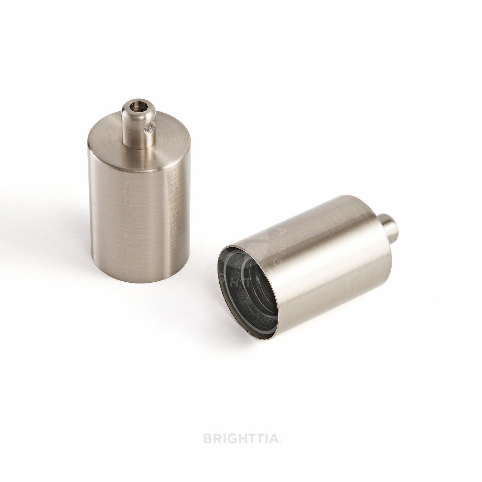 Full Cap E26 Light Bulb Socket With Cord Grip - Brushed Nickel