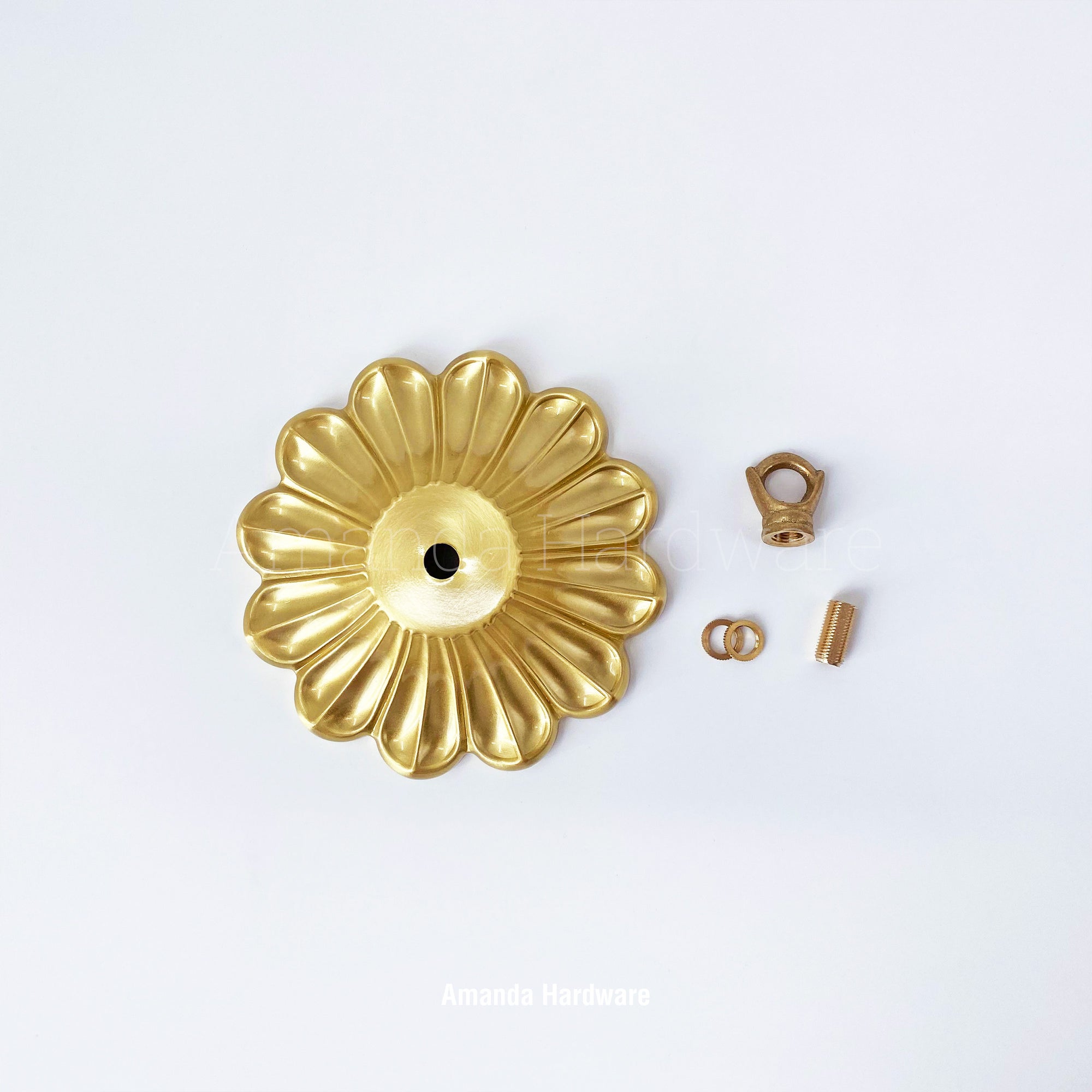 Brass Petal Wind Chime Hanger Top Canopy - 5.4in