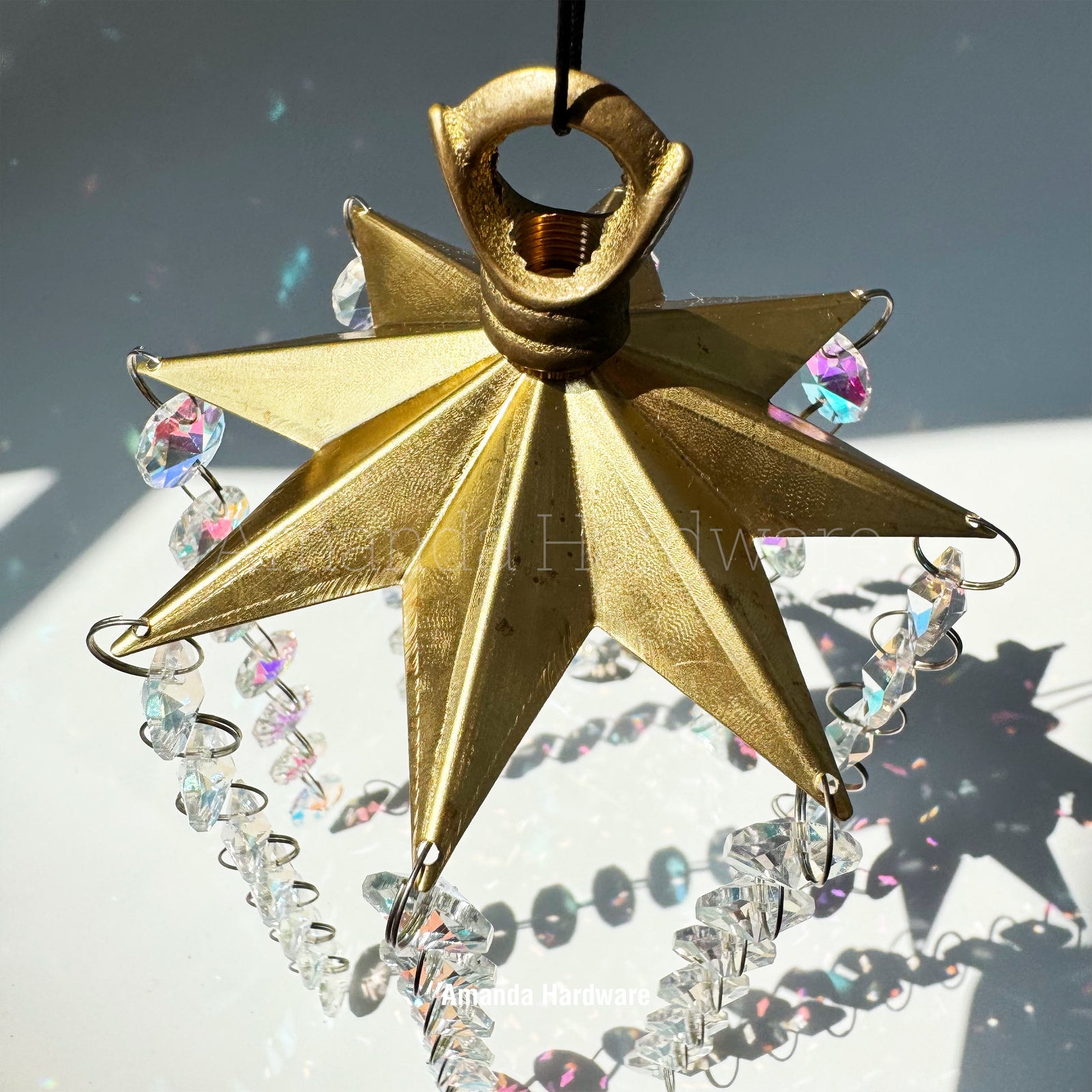 Brass Star Wind Chime Hanger Top - 4.25in