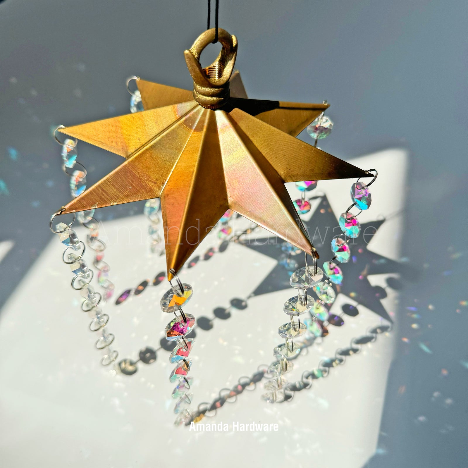 Brass Star Wind Chime Hanger Top - 6in