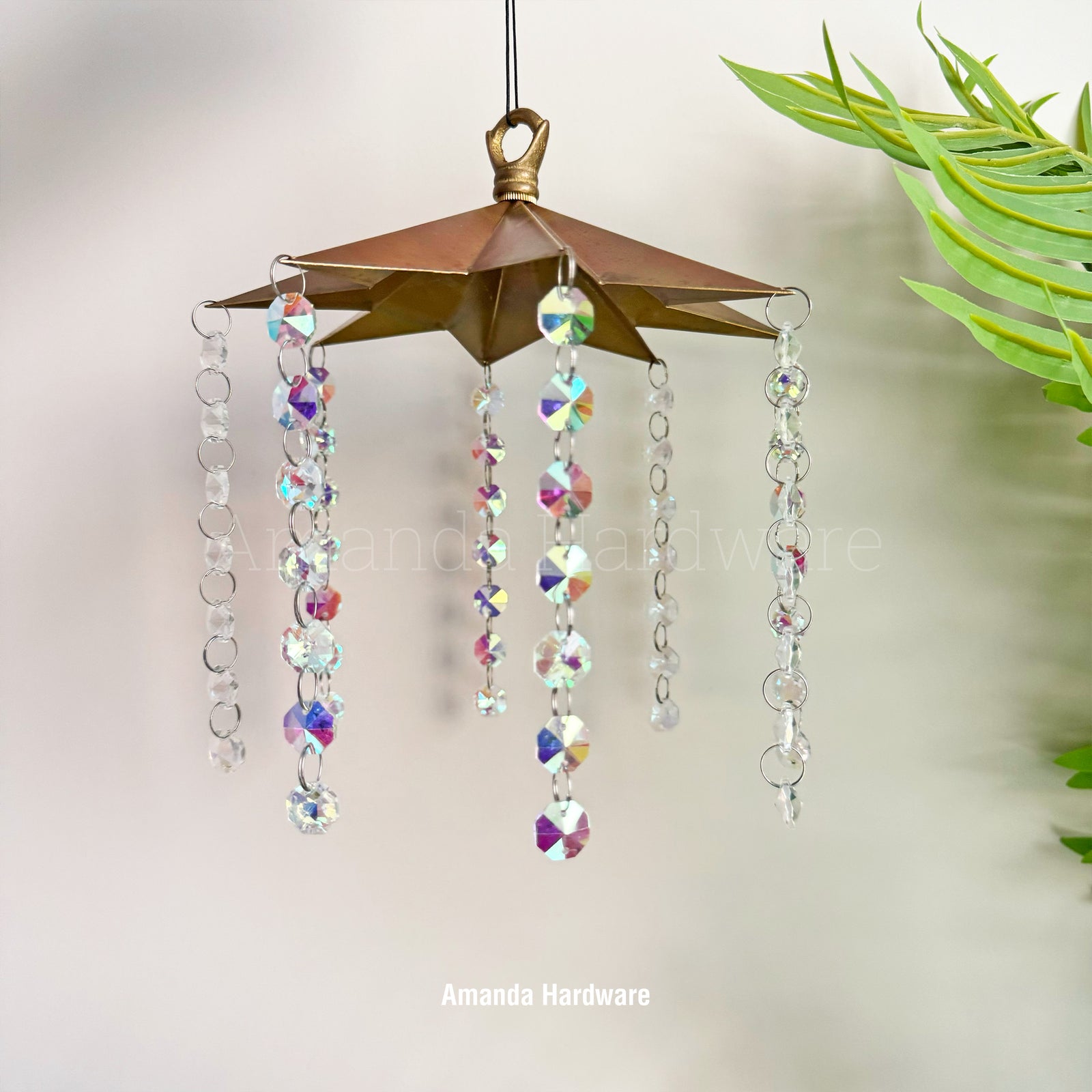 Brass Star Wind Chime Hanger Top - 7.7in