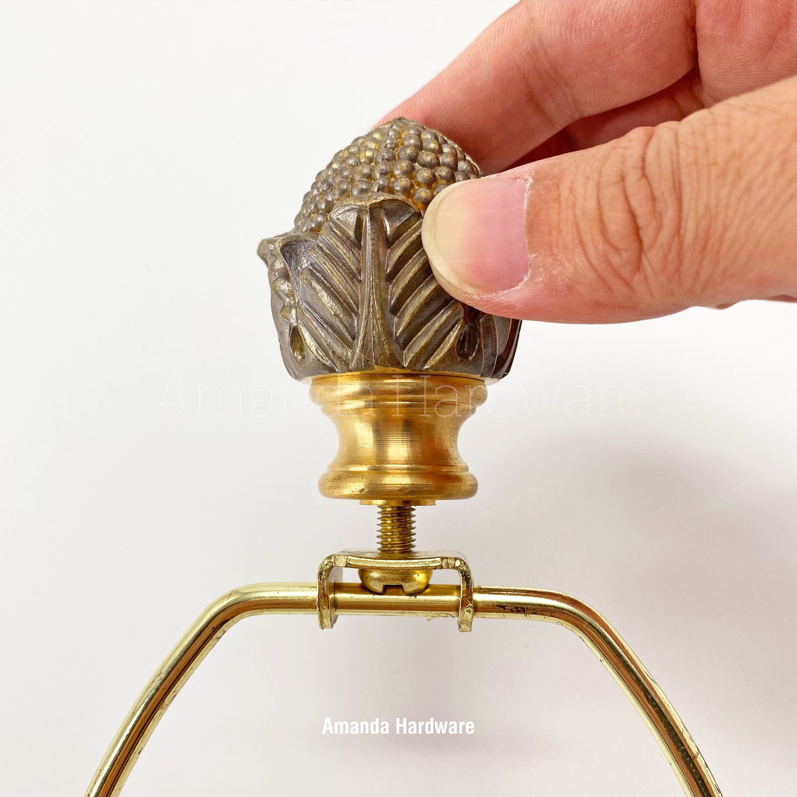Brass Corn Lamp Finial - 1.81in
