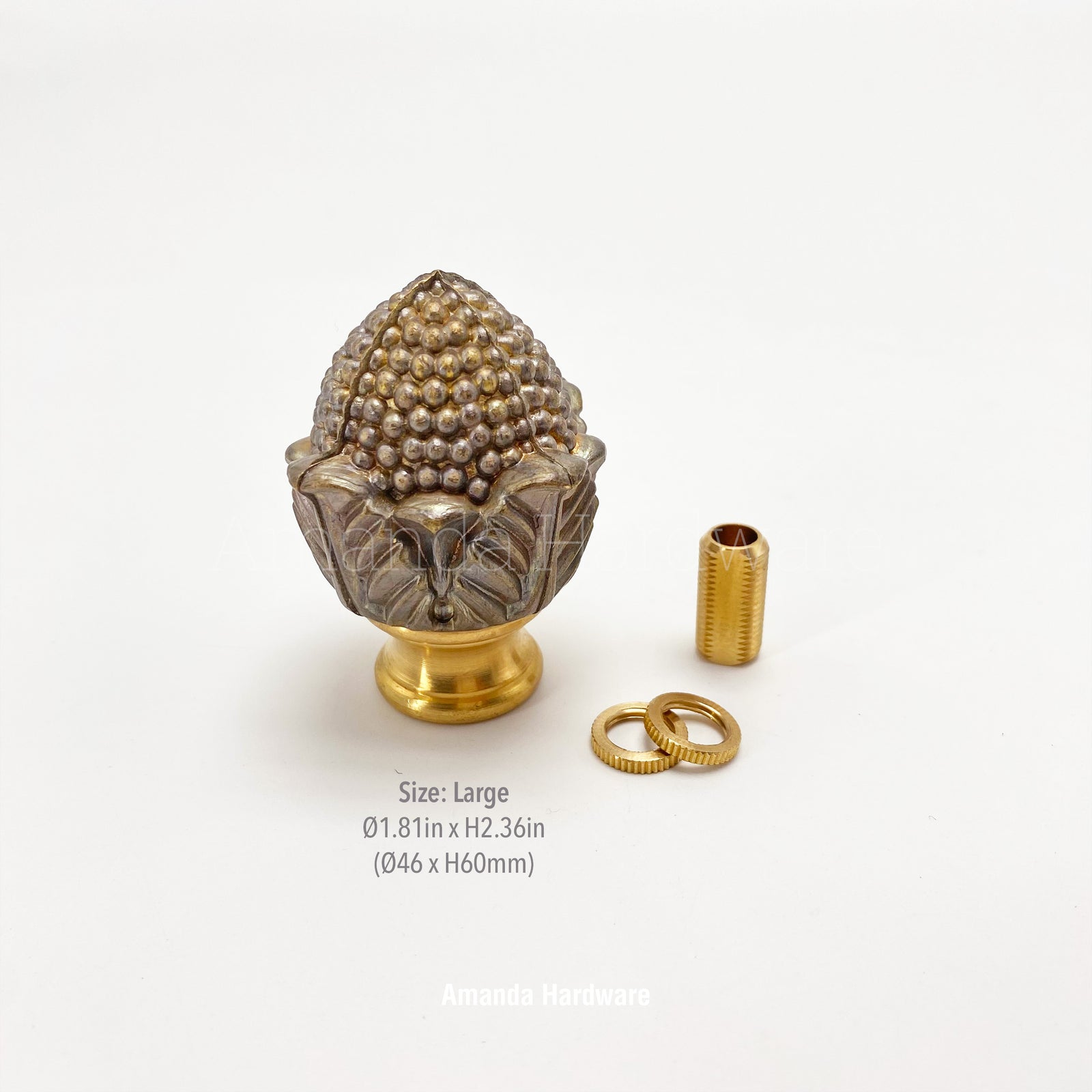 Brass Corn Lamp Finial - 1.81in