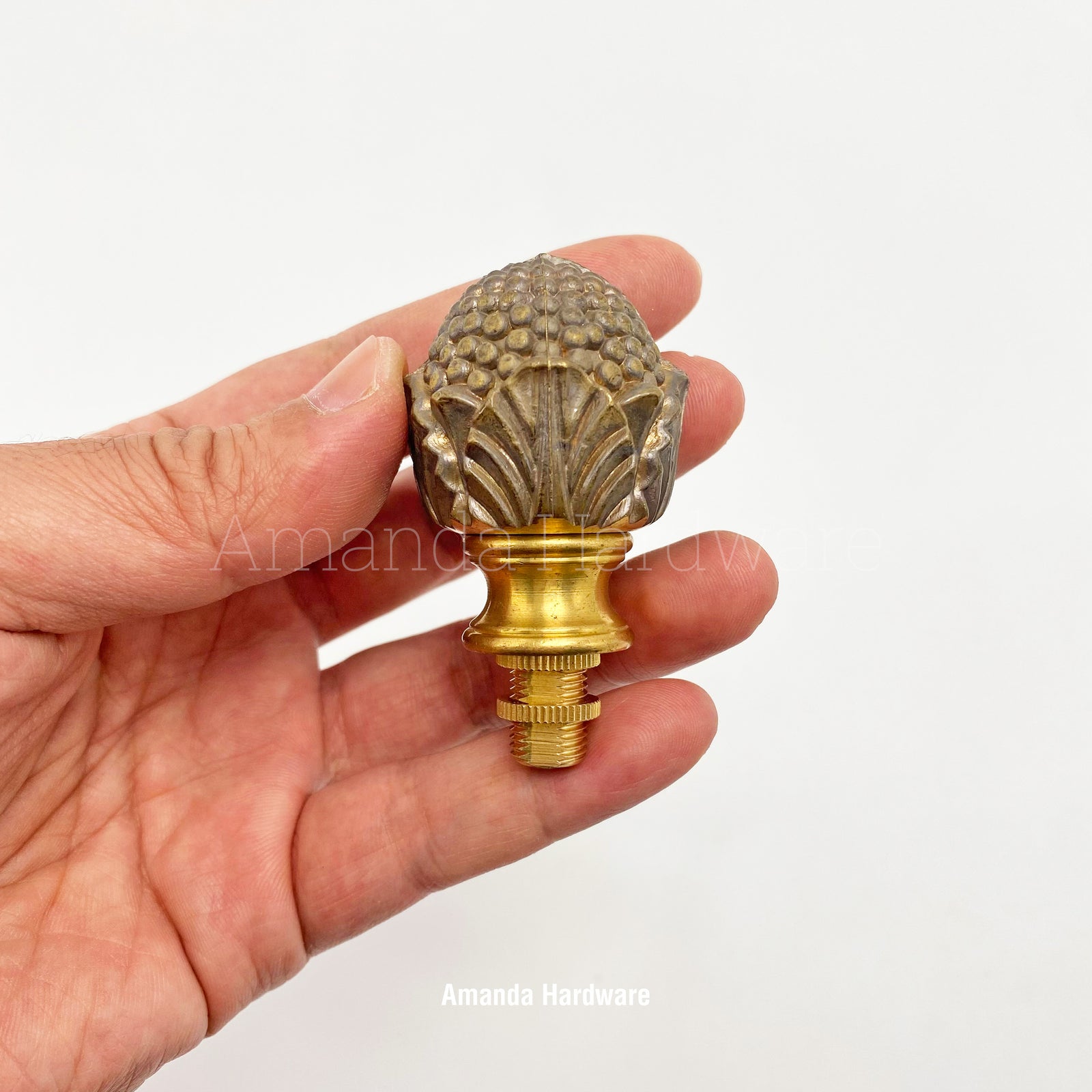 Brass Corn Lamp Finial - 1.42in