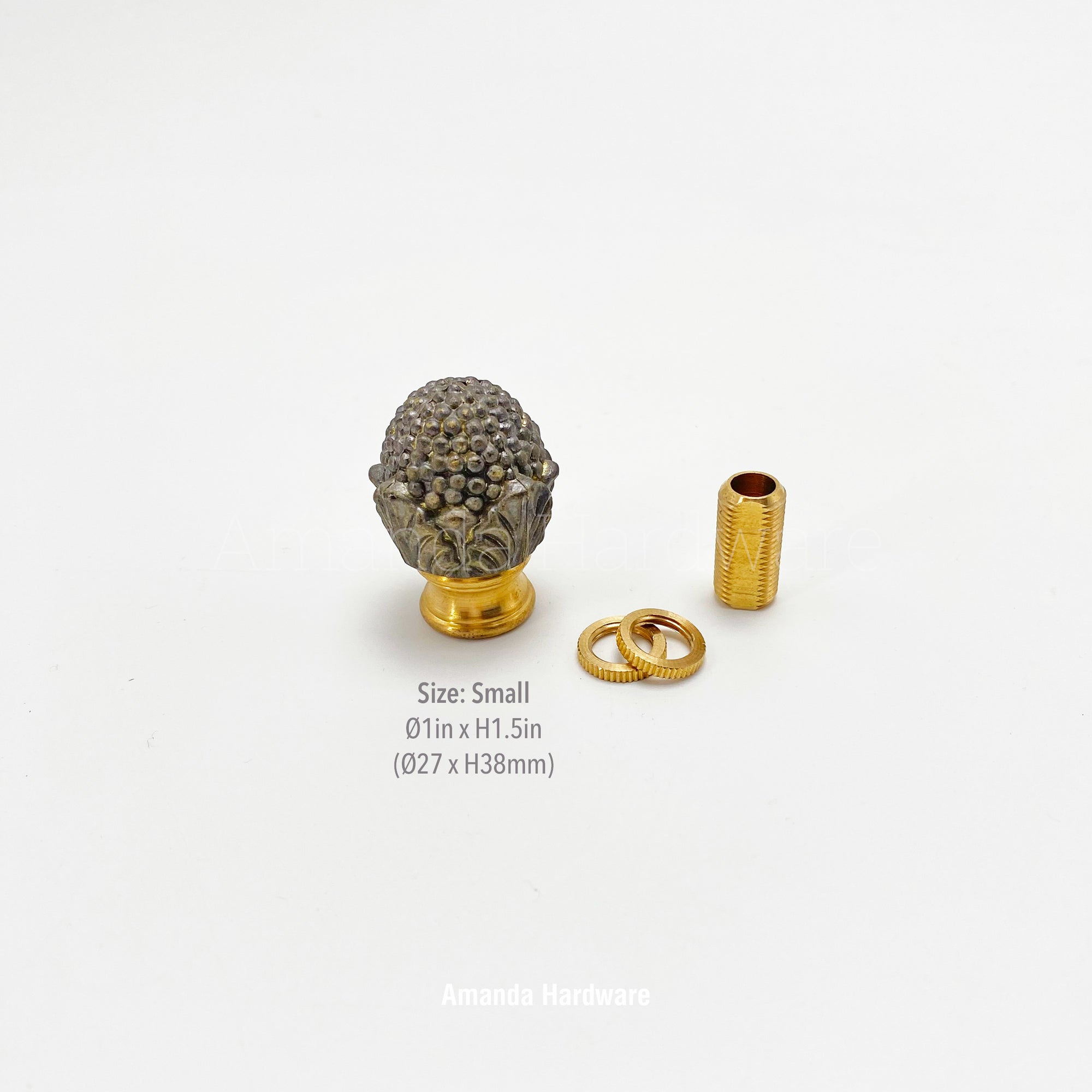 Brass Corn Lamp Finial - 1in