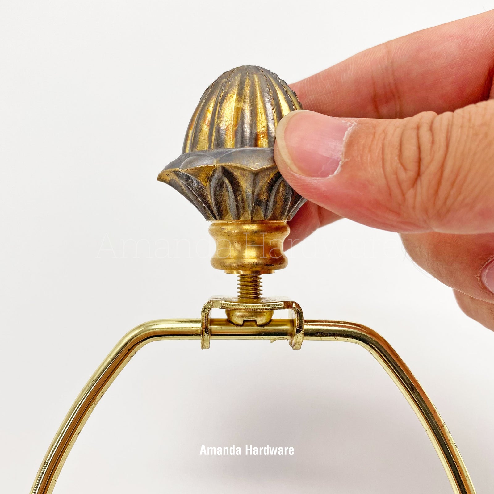 Brass Flower Bud Lamp Finial - 1.67in