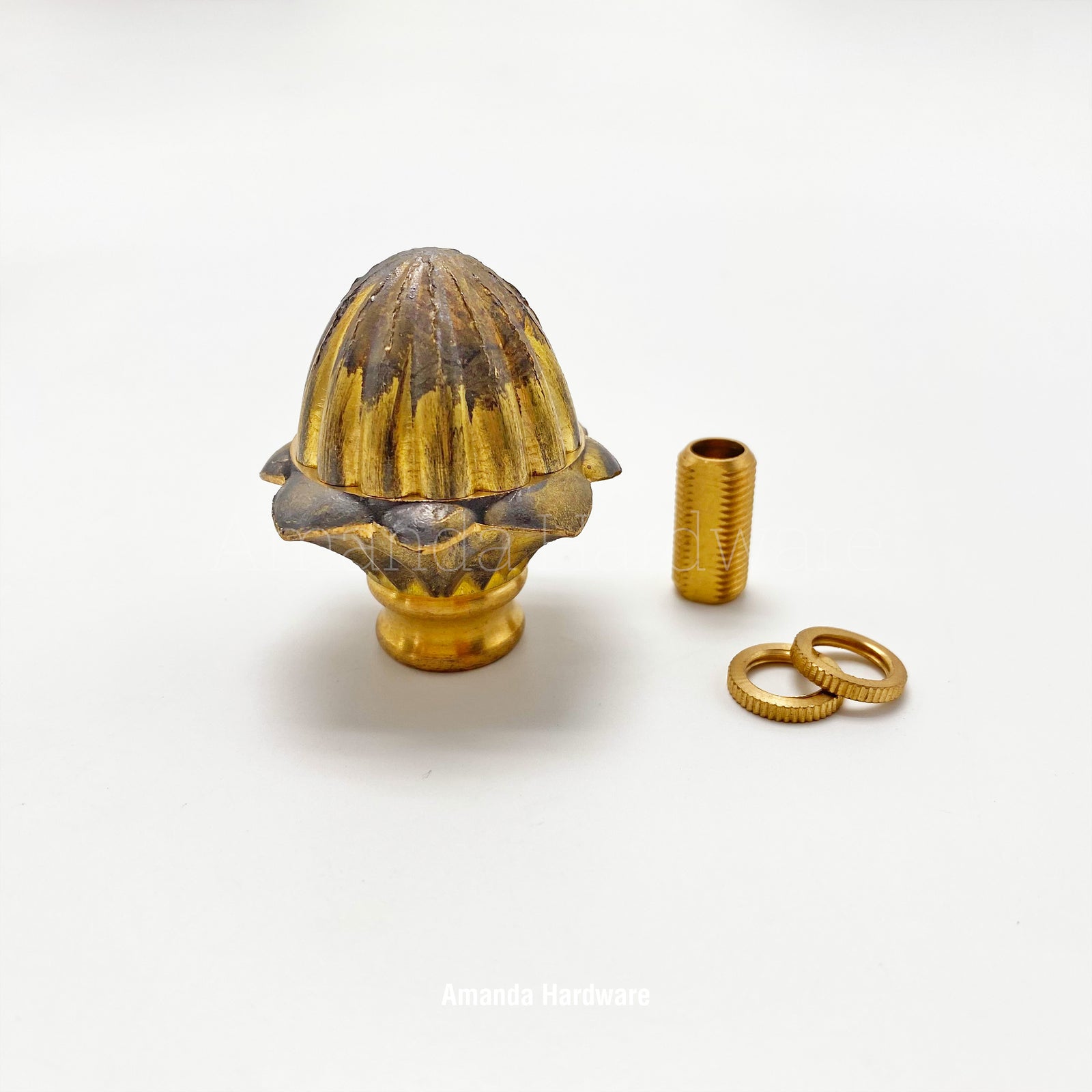 Brass Flower Bud Lamp Finial - 1.67in