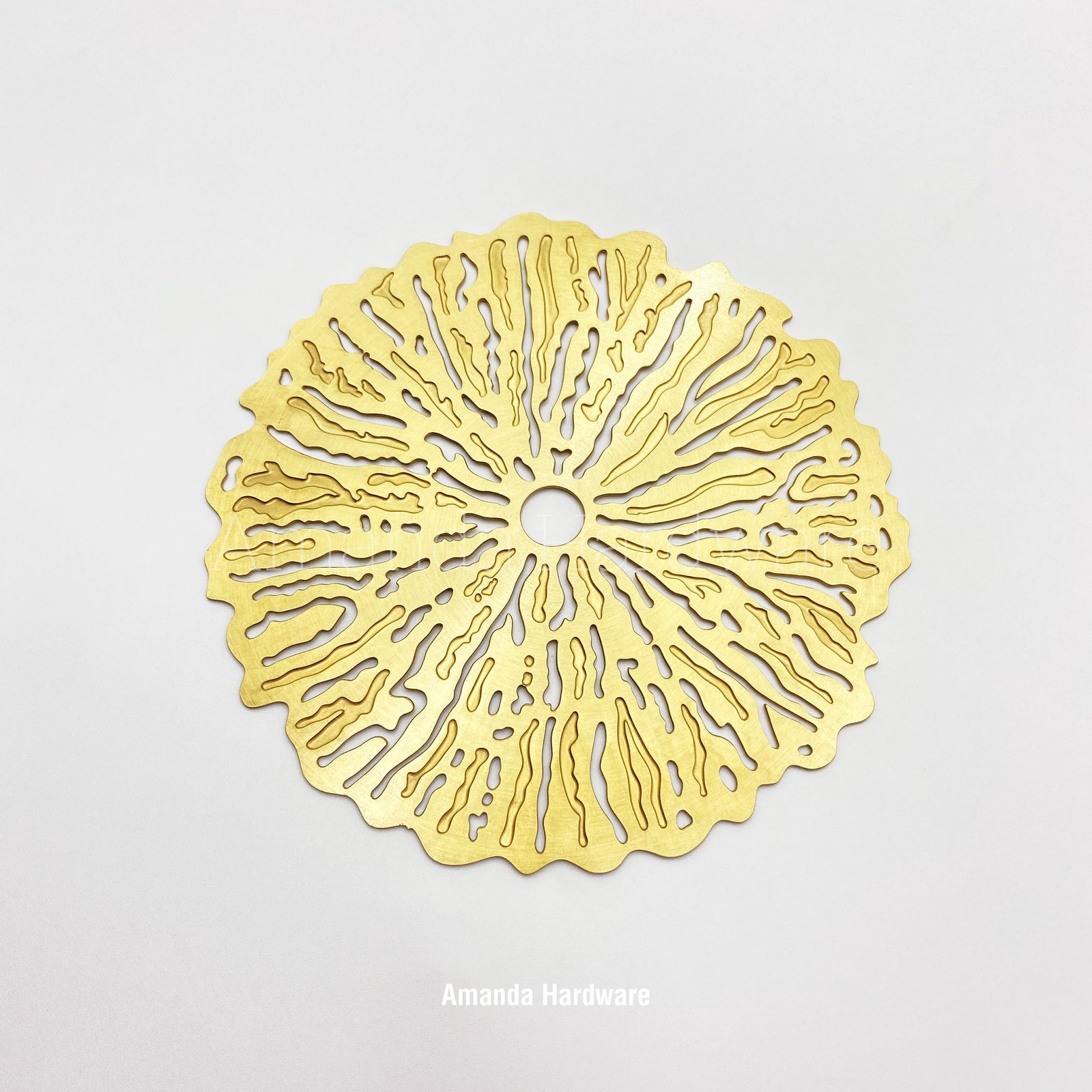 Brass Disc With Wiggle Lines Wind Chime Hanger Top - 4.33in