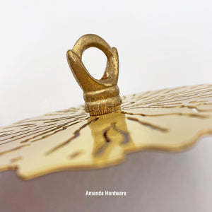 Brass Disc With Wiggle Lines Wind Chime Hanger Top - 4.33in