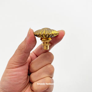 Brass Flat Flower Lamp Finial - 1.5in