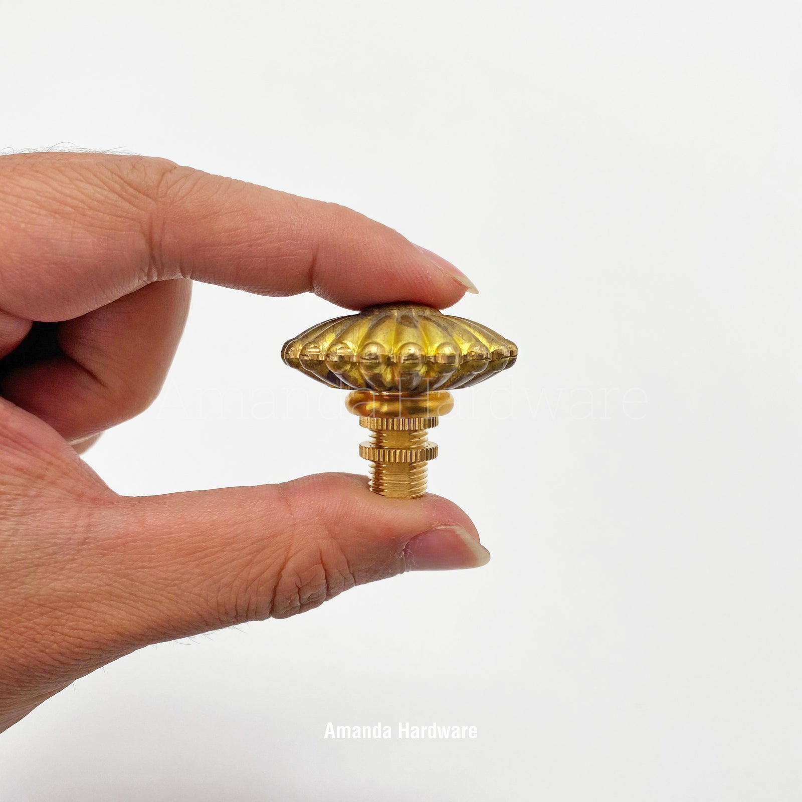 Brass Flat Flower Lamp Finial - 1.5in