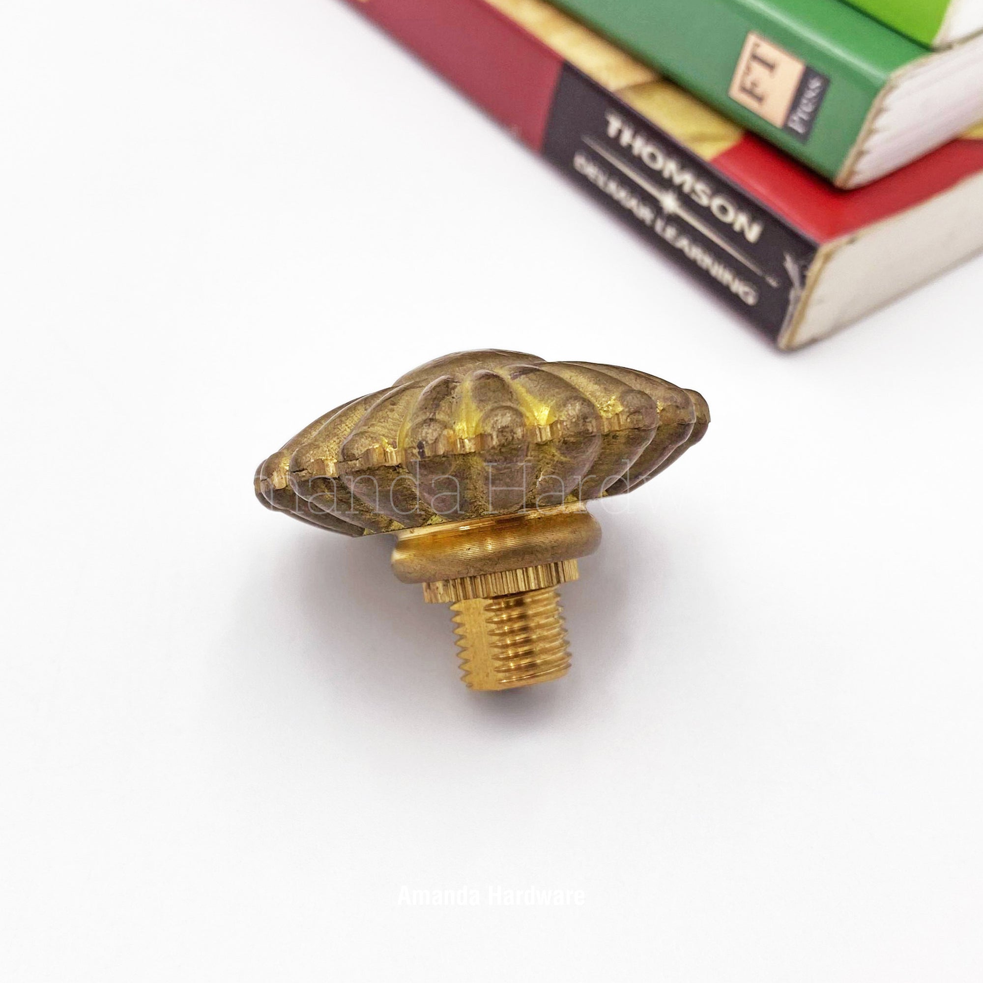 Brass Flat Flower Lamp Finial - 1.5in