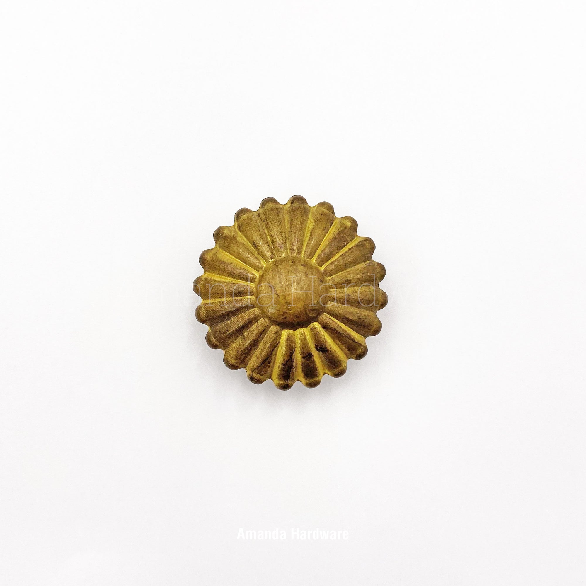 Brass Flat Flower Lamp Finial - 1.5in