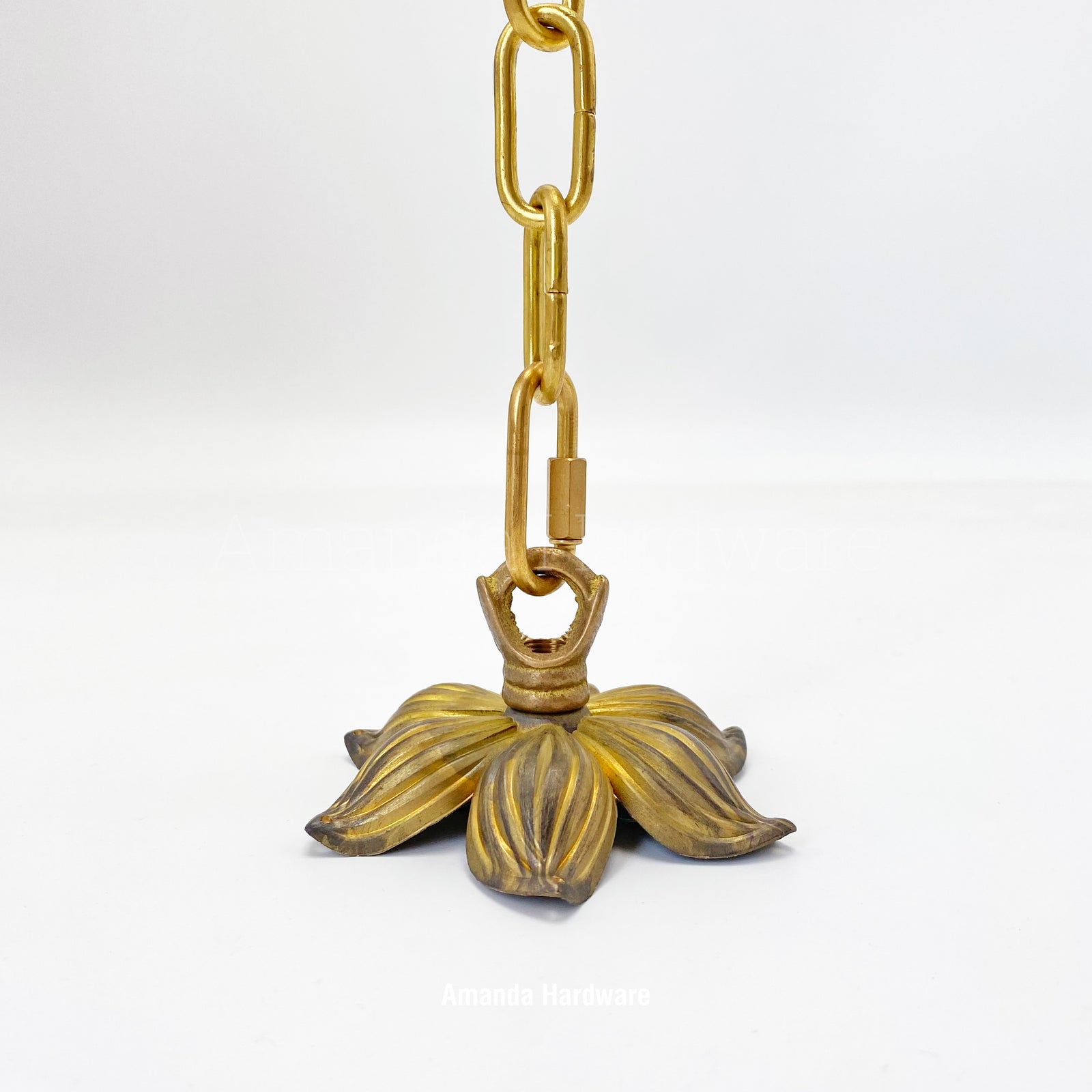 Brass Lotus Wind Chime Hanger Top - 3.7in