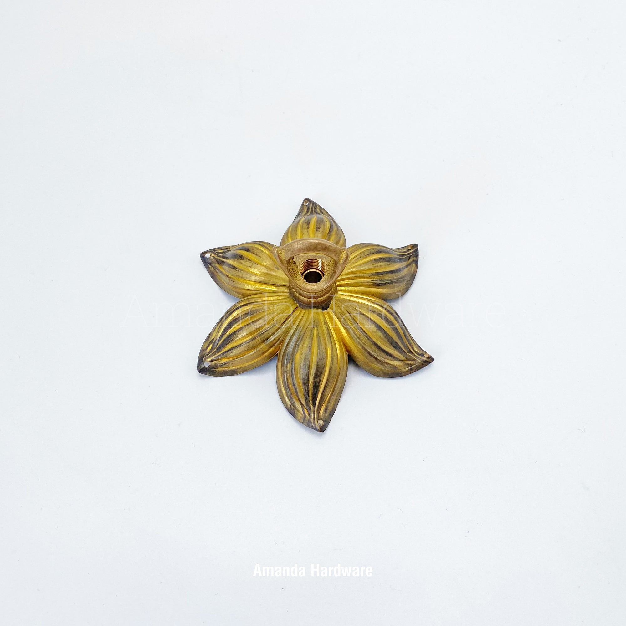 Brass Lotus Wind Chime Hanger Top - 3.7in