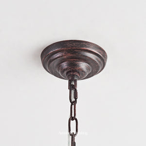 Floral Chandelier With White Tulip Lamp Shades - 6+3 Lights