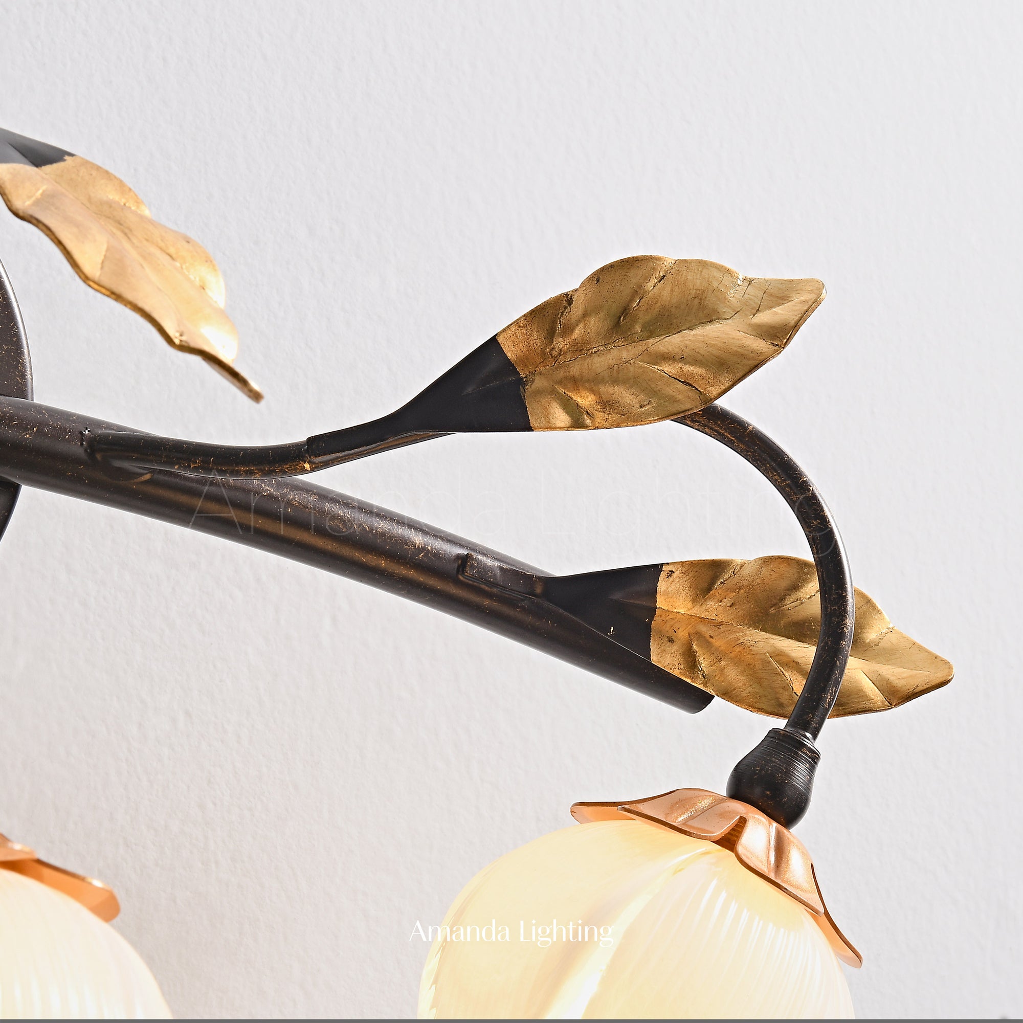 Romantic Wall Sconce Light With White Glass Tulip Lamp Shades - 3 Lights