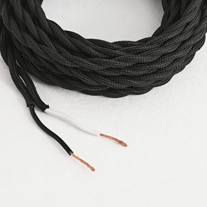 Black Twisted Fabric Cord