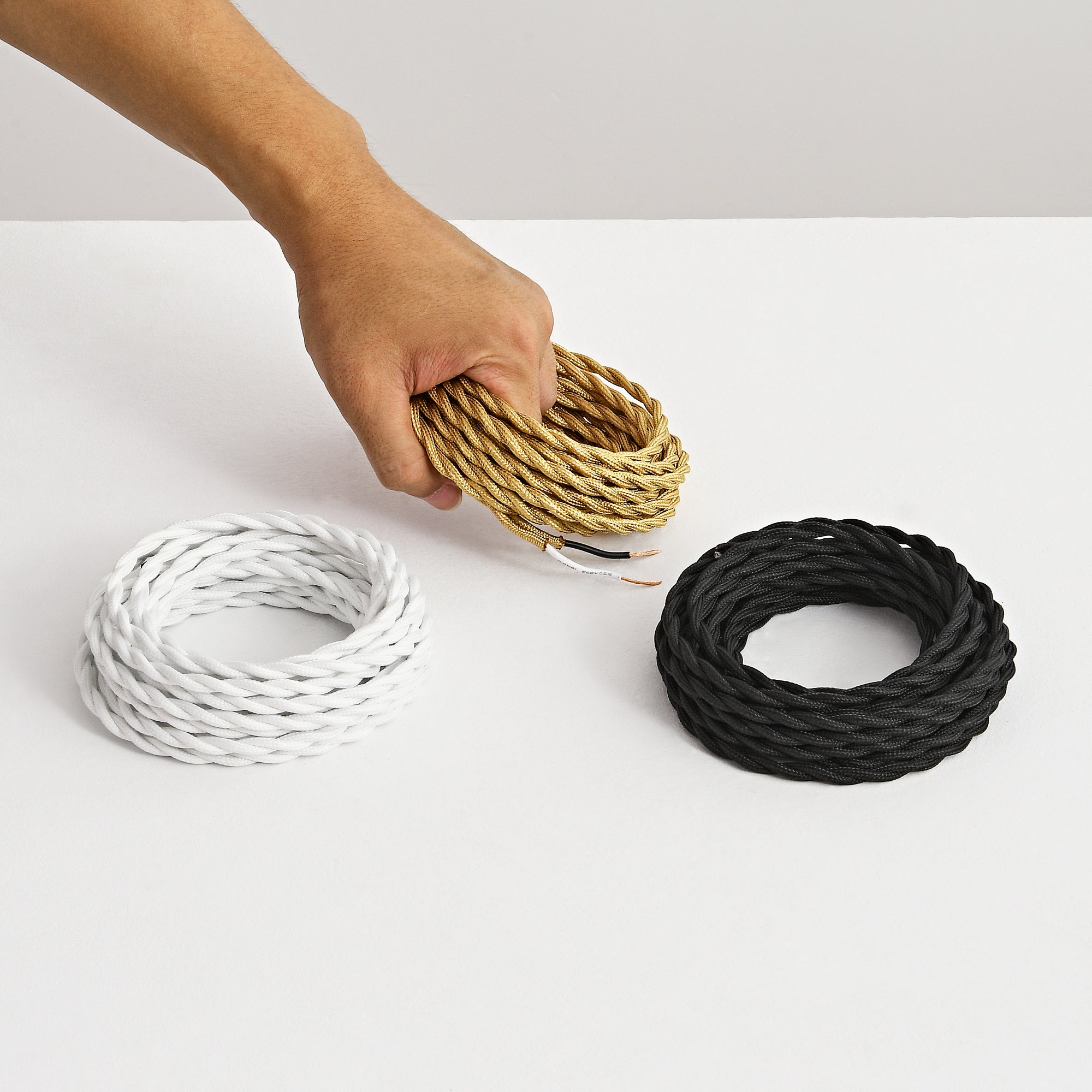 Black Twisted Fabric Cord