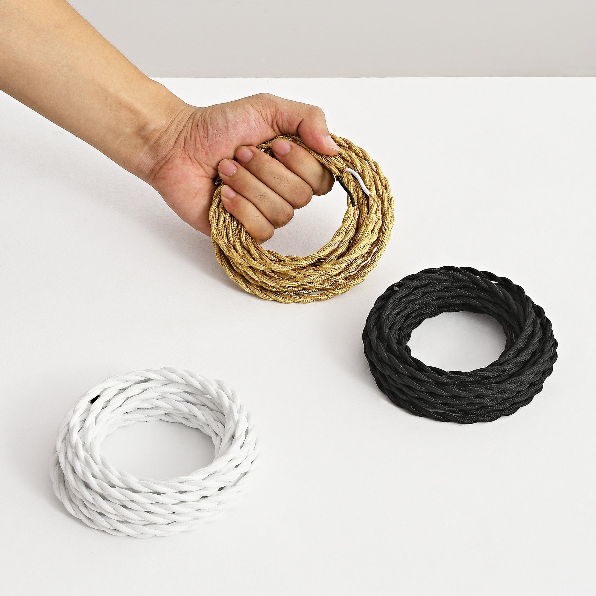 White Twisted Fabric Cord